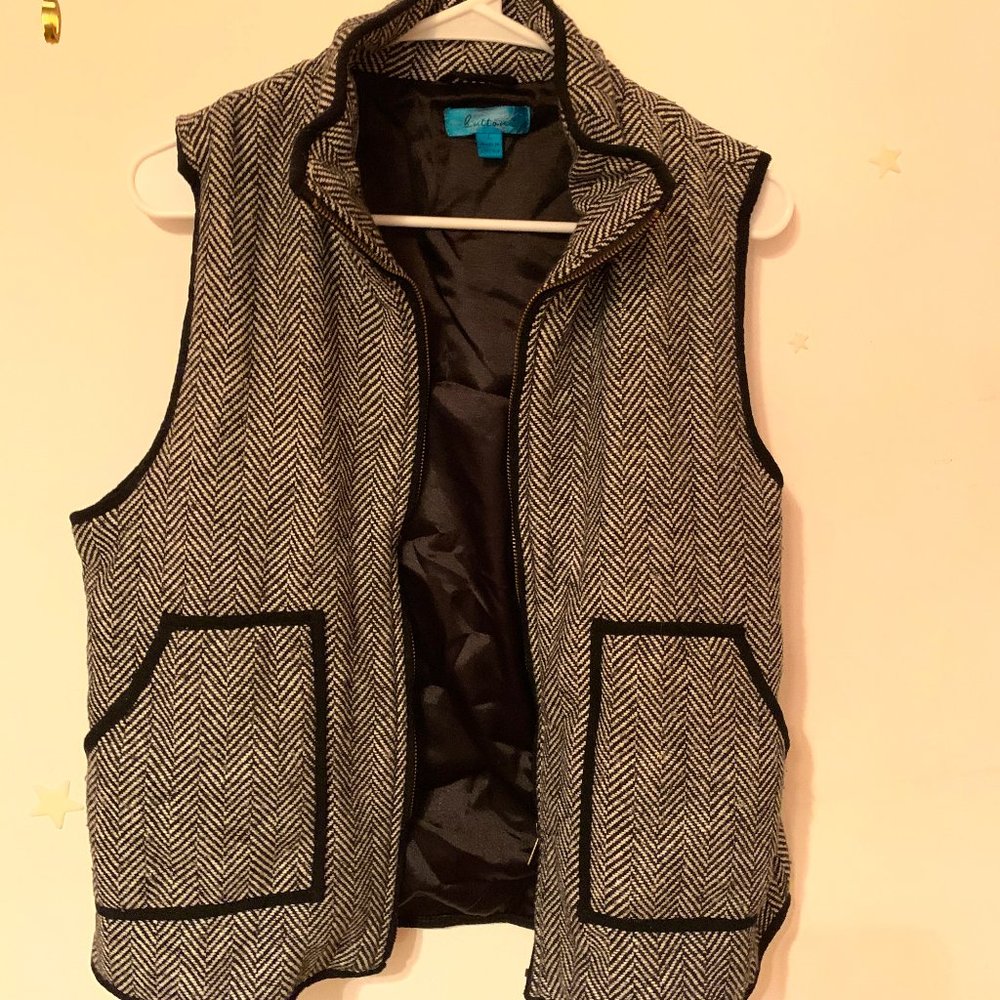 Black and White Patterned Vest